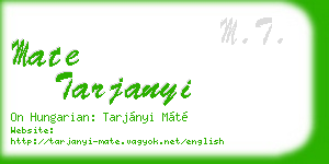 mate tarjanyi business card